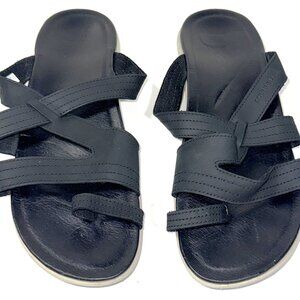 Merrell Kalari Lore Wrap Black Leather Strappy Slip-On Sandals Shoes Women 11